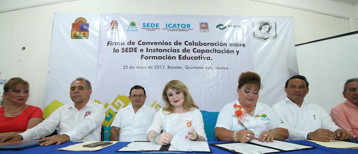 Firma SEDE Convenios de Colaboración con ITCH, CONALEP e ICATQR