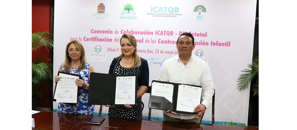 un convenio de colaboración para la certificación del personal educativo de los centros de atención infantil.