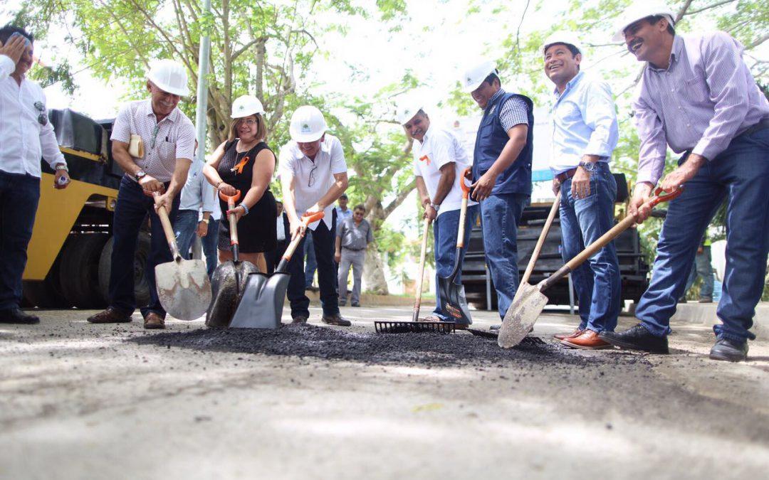 Con la pavimentación de calles mejora la imagen urbana de Bacalar