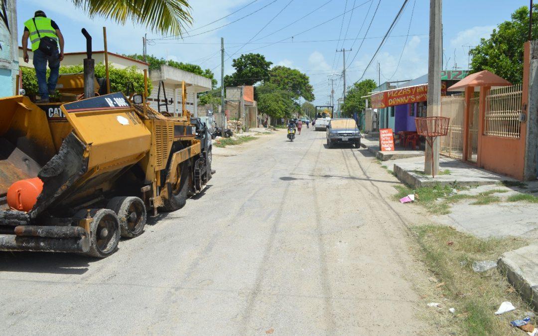 Con la rehabilitación de calles se benefician más de cinco mil 325 habitantes de la colonia Del Bosque en Chetumal