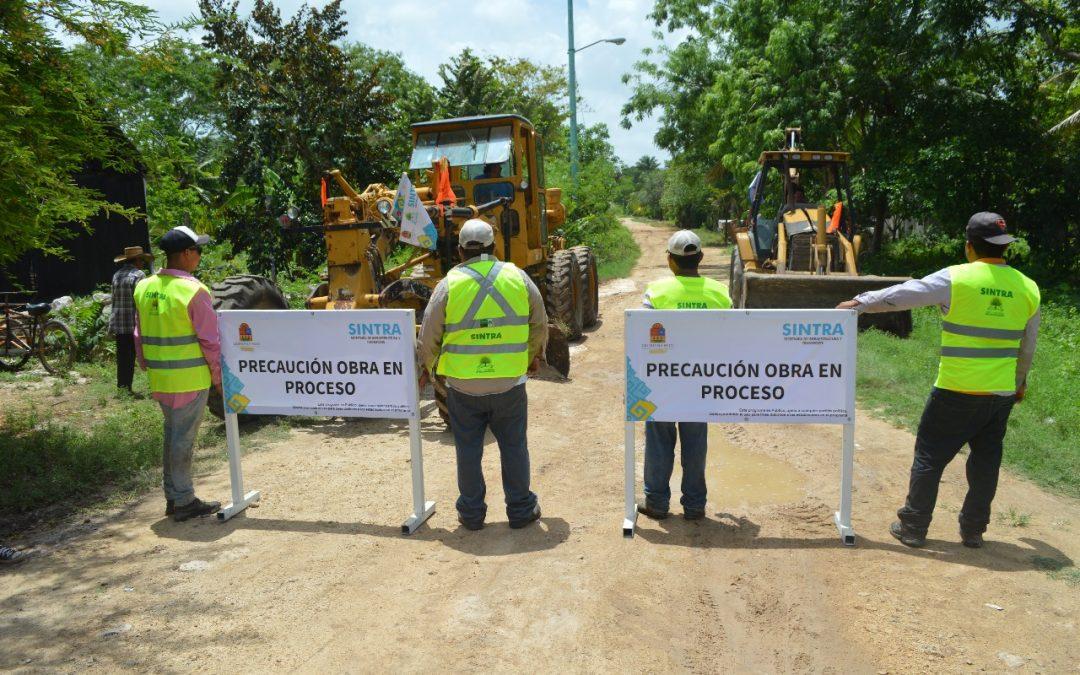 La SINTRA impulsa el desarrollo urbano y sustentable con la construcción de calles y ciclovía en la localidad de Laguna Guerrero