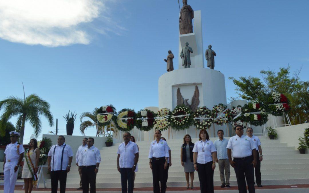 La SINTRA participa en el depósito de ofrenda floral que forma parte del calendario del mes patrio del Gobierno del Estado