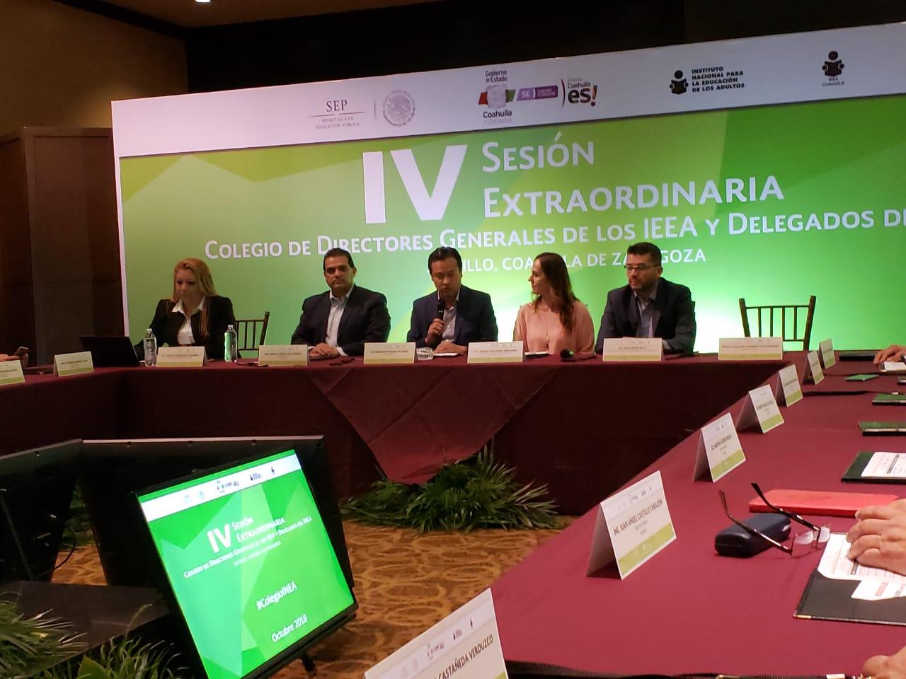 Realizan la Cuarta Sesión Extraordinaria del Colegio de directores generales de los IEEA y delegados del INEA en Saltillo, Coahuila de Zaragoza