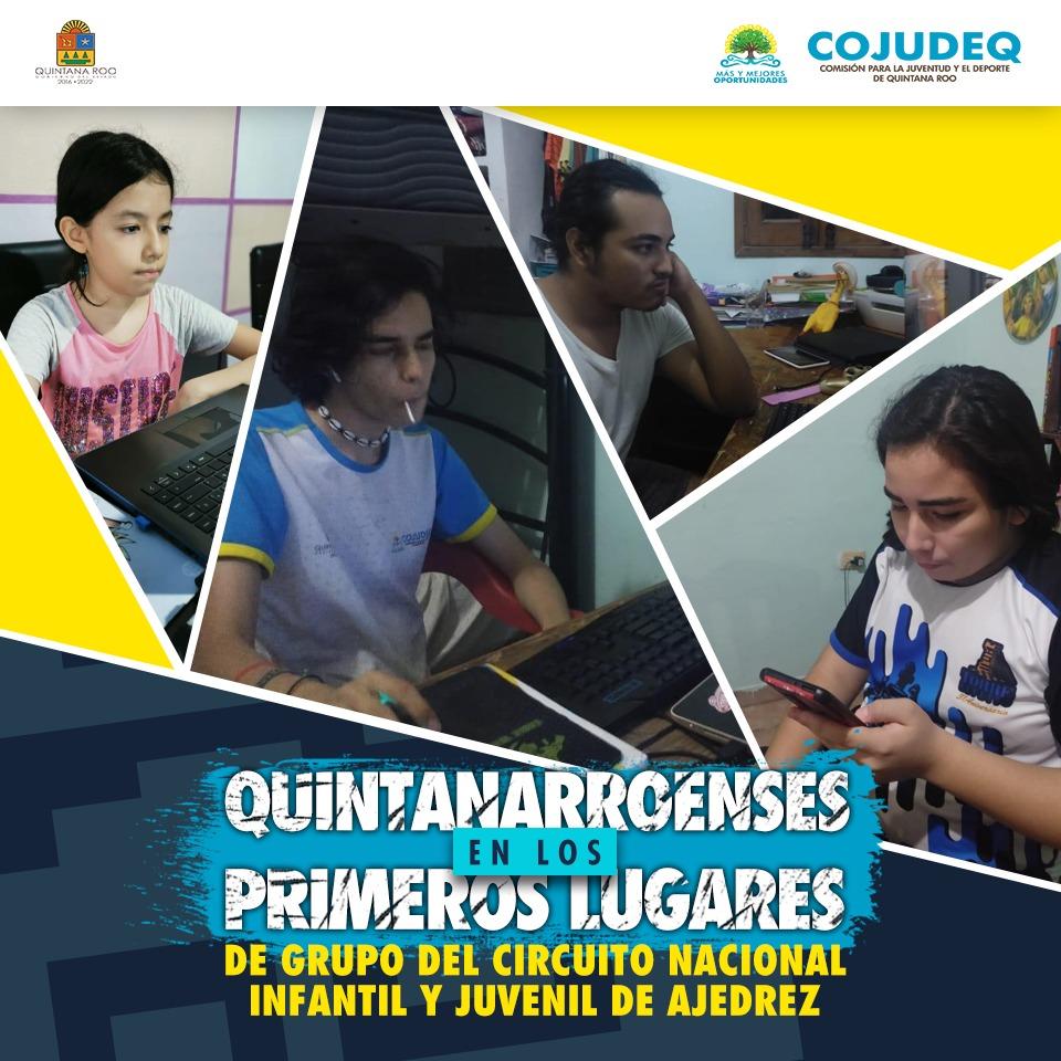 Quintanarroenses en los primeros lugares de grupo del Circuito Nacional Infantil y Juvenil de Ajedrez
