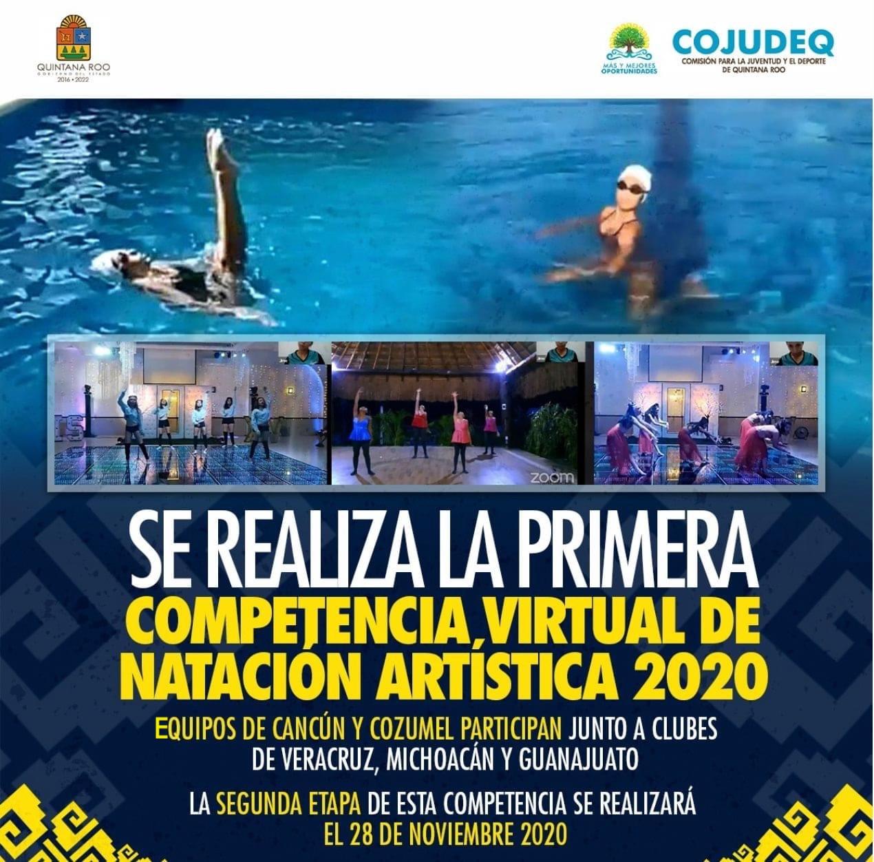 Se realiza la primera competencia virtual de natación artística 2020