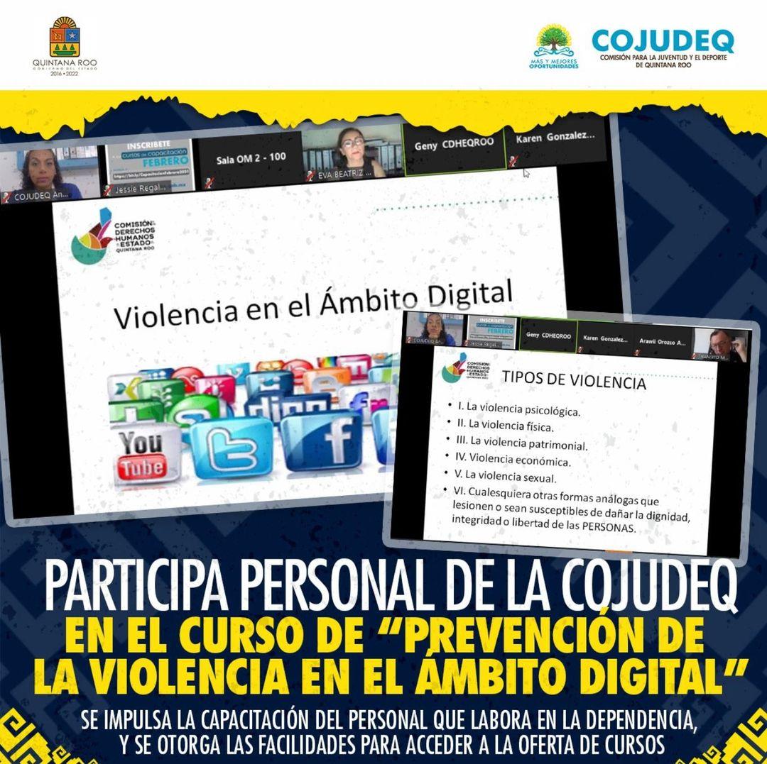 Participa personal de la COJUDEQ en el curso de “Prevención de la Violencia en el Ámbito Digital”
