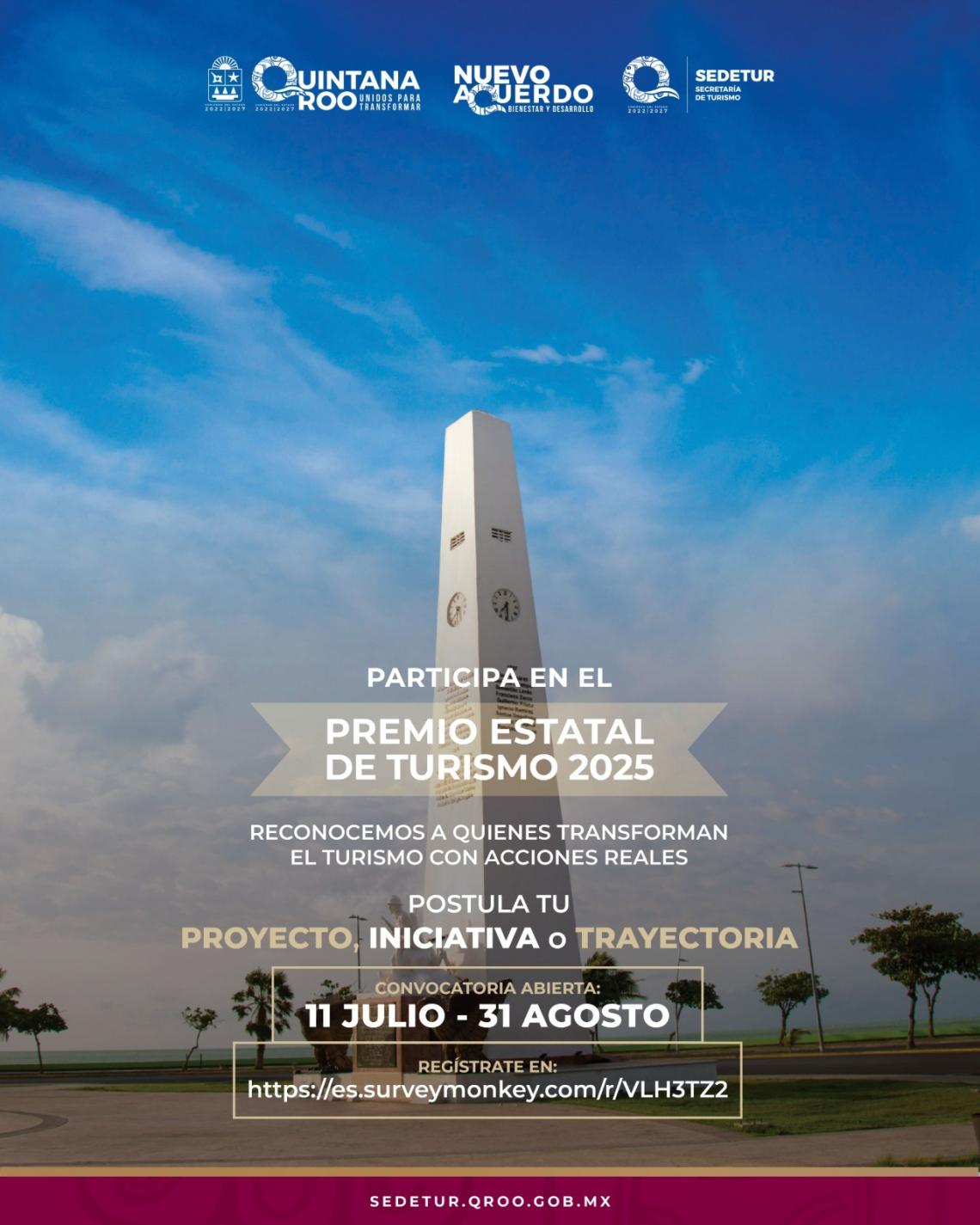 Lanza la Secretaría de Turismo de Quintana Roo la convocatoria al Premio Estatal de Turismo 2025